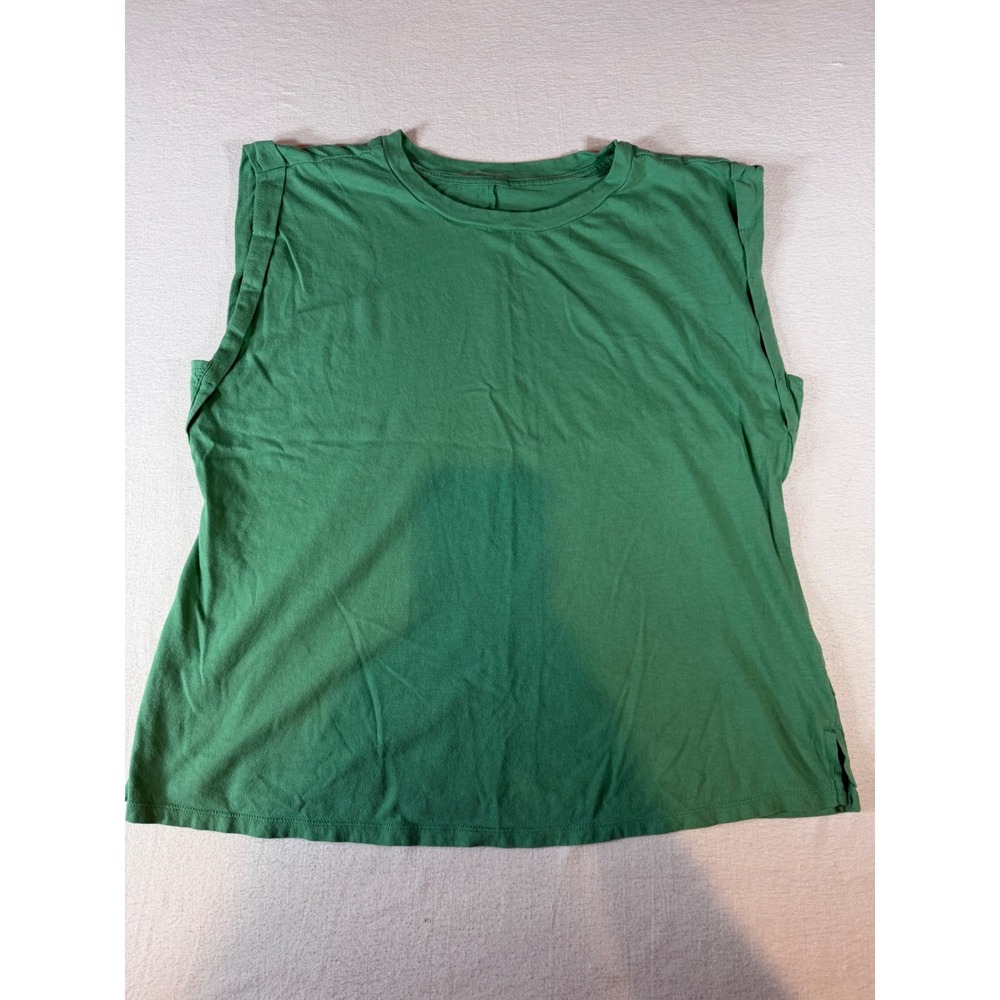 Ava & Viv Womens XXL Green Padded Shoulder Muscle Tee Cotton Tank Top